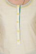 Beige Straight Cotton Kurta image number 4
