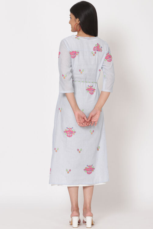 Light Blue Cotton Dress image number 4