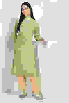 Yellow Printed Straight Kurta Set image number 0