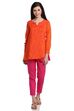 Orange Art Silk Indie Top image number 5