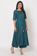 Green Viscose Rayon A Line Kurta image number 0