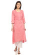 Pink Straight Cotton Kurta image number 0