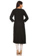 Black Cotton Straight Kurta image number 3