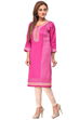 Magenta Straight Poly Cotton Kurta image number 1