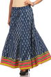 Indigo Flared Cotton Skirt image number 3