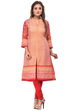 Red Straight Cotton Kurta image number 0