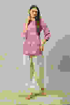 Lavender LIVA Straight Printed Top image number 0