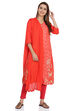 Red Cotton Kurta image number 4