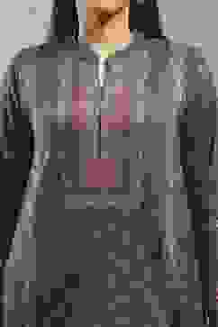 Green Polyester Printed Straight Suit Set image number 1