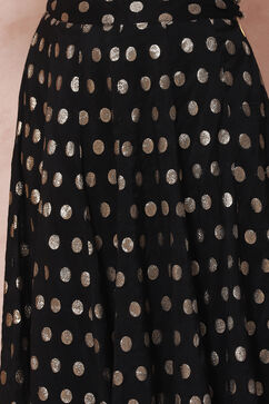 Black Art Silk Skirt Set image number 2
