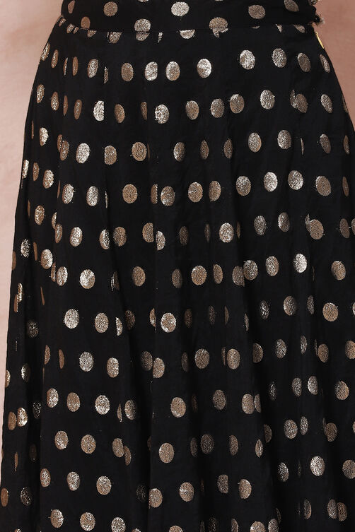 Black Art Silk Skirt Set image number 2