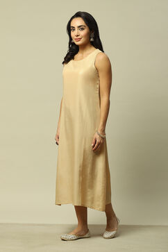 White Viscose Asymmetric Printed Dress image number 6