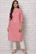 Peach Poly Cotton Straight Kurta image number 0