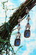 Blue Metal Brass Earrings image number 4