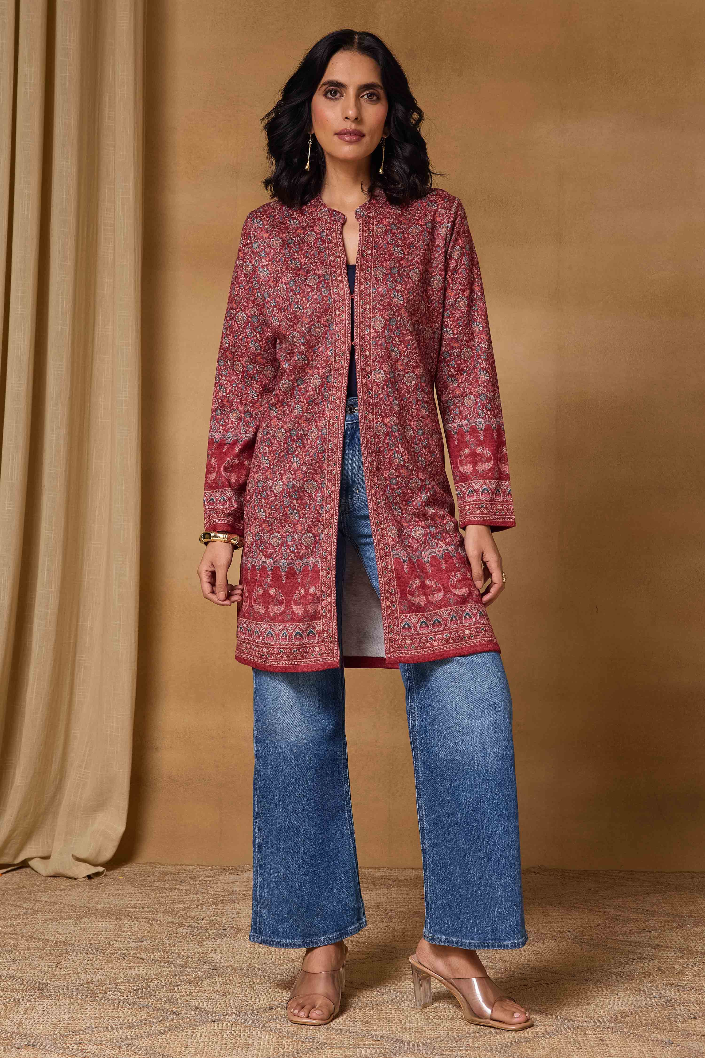 Red Polyester Regular Printed Cape image number 6