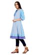 Blue Kalidar Cotton Kurta image number 2