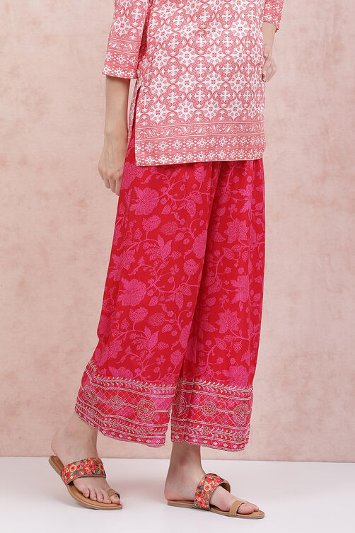 Pink LIVA Palazzo Pants image number 3