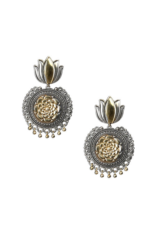 Lotus In Two Tone Earrings image number 1