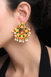 Yellow And Green Metal Brass Earring image number 0