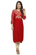 Maroon Straight Viscose Kurta image number 0