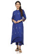 Blue Asymmetric Viscose Kurta image number 0
