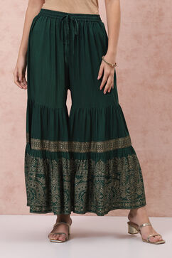 Green Art Silk Sharara Pants image number 2