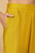 Yellow Viscose Blend A-Line Solid Suit Set image number 2