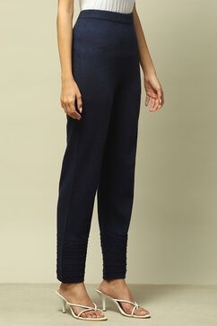 Navy Acrylic Regular Solid Legging image number 3