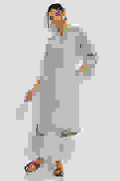 Sage Green Floral Straight Kurta image number 0