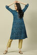 Teal Blue Viscose Straight Kurta image number 5