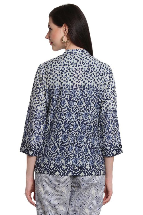 Indigo Rayon Front Open Indie Top image number 4