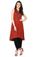 Maroon A-Line Cotton Kurta image number 0