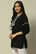 Black Rayon Straight Top image number 2