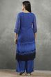 Blue Polyester Straight Kurta Pants Set image number 4