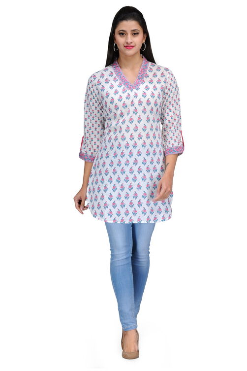 White Cotton Straight Kurta image number 0