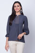Teal Blue Poly Cotton Straight Top image number 0