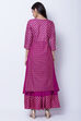 Purple Poly Cotton A Line Kurta image number 4