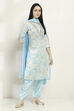 Blue Cotton Straight Set image number 5