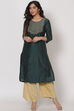 Green Polyster Kurta image number 0