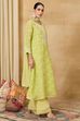 Light Green Polyester A-Line Printed Suit Set image number 6