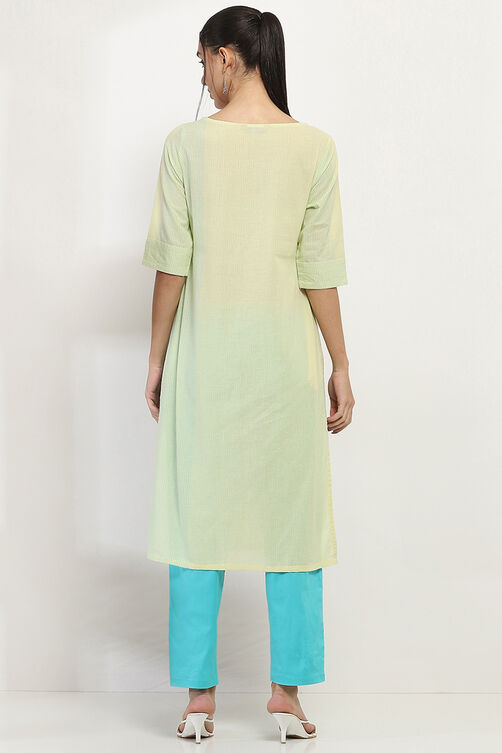 Black Cotton Straight Kurta image number 3
