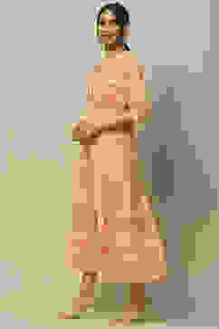 Peach Voile Tiered Dress image number 2