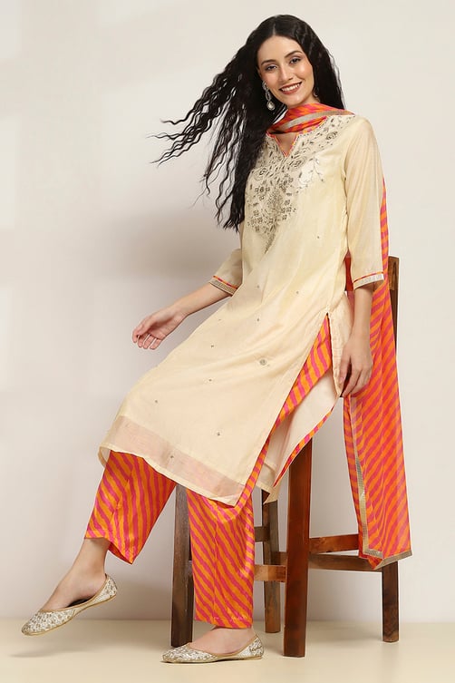 Gold Viscose Straight Set image number 0