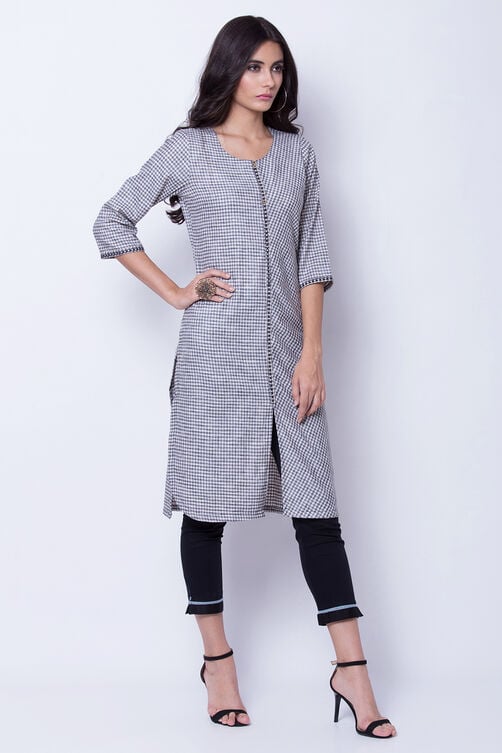 Pink Poly Cotton Straight Kurta image number 2