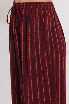 Red Cotton Blend Straight SET image number 2
