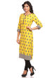 Lime Straight Cotton Kurta image number 3