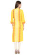 Yellow Straight Rayon Kurta image number 4