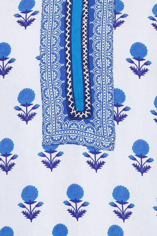 White Straight Cotton Kurta image number 1