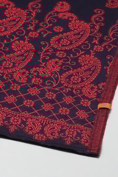 Navy Blue Art Silk Straight Suit Set image number 3