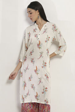 White Viscose Rayon Straight SET image number 8